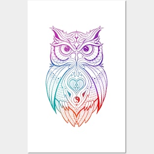 OWL Warrior Heart Line Art Posters and Art